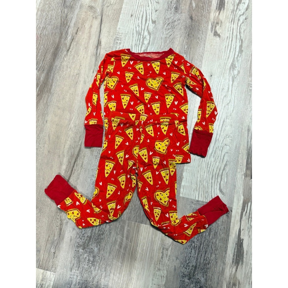 2T‎ Valentine's Day bamboo pajamas pizza hearts red soft